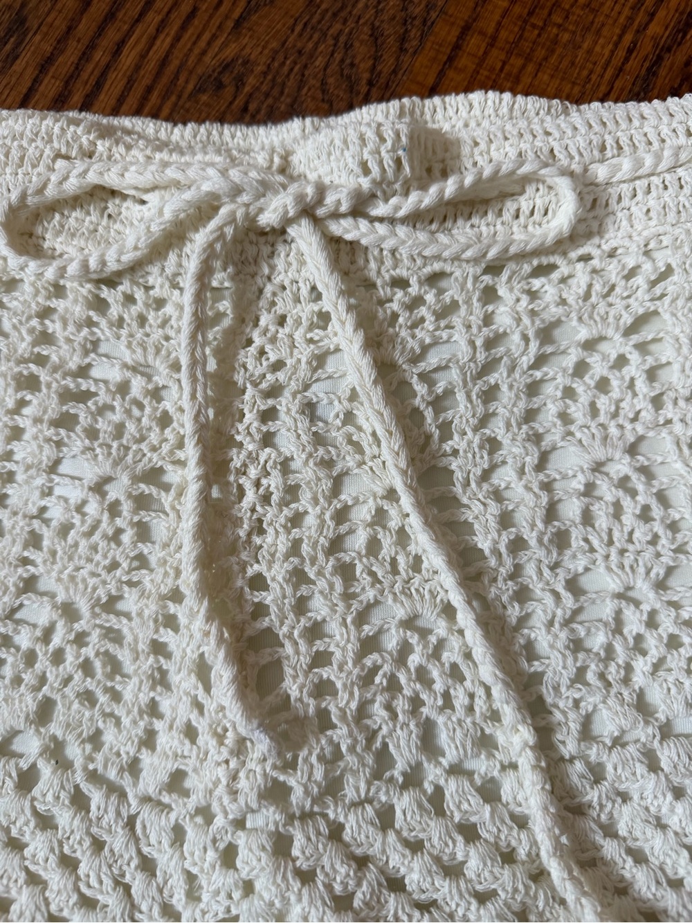 Poof! Cream Crochet Knit Shorts - Picture 2 of 8